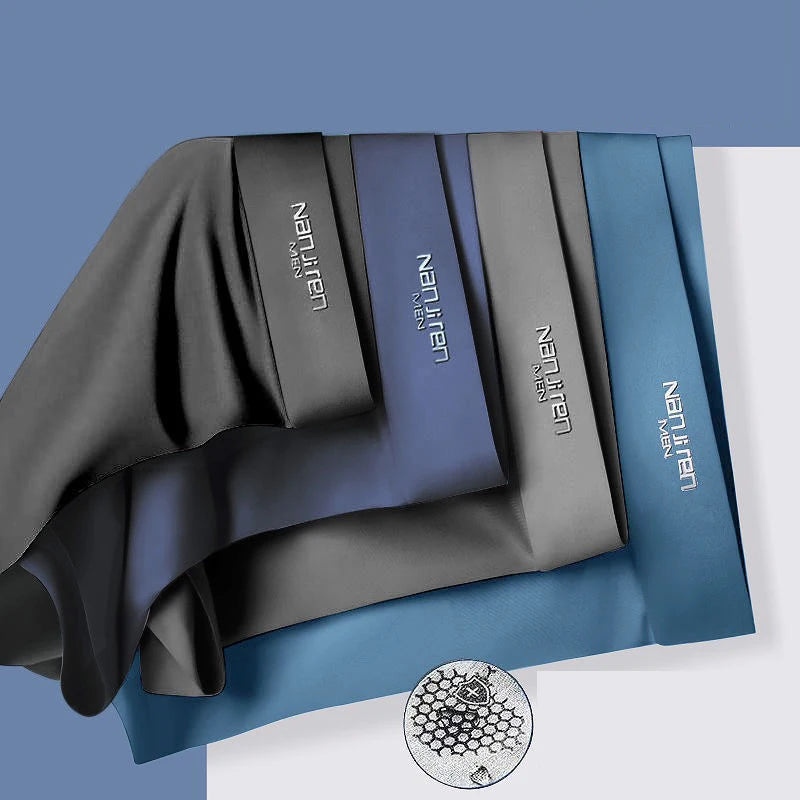 Breathable Ice Silk Boxer Briefs – 4-Pack Set