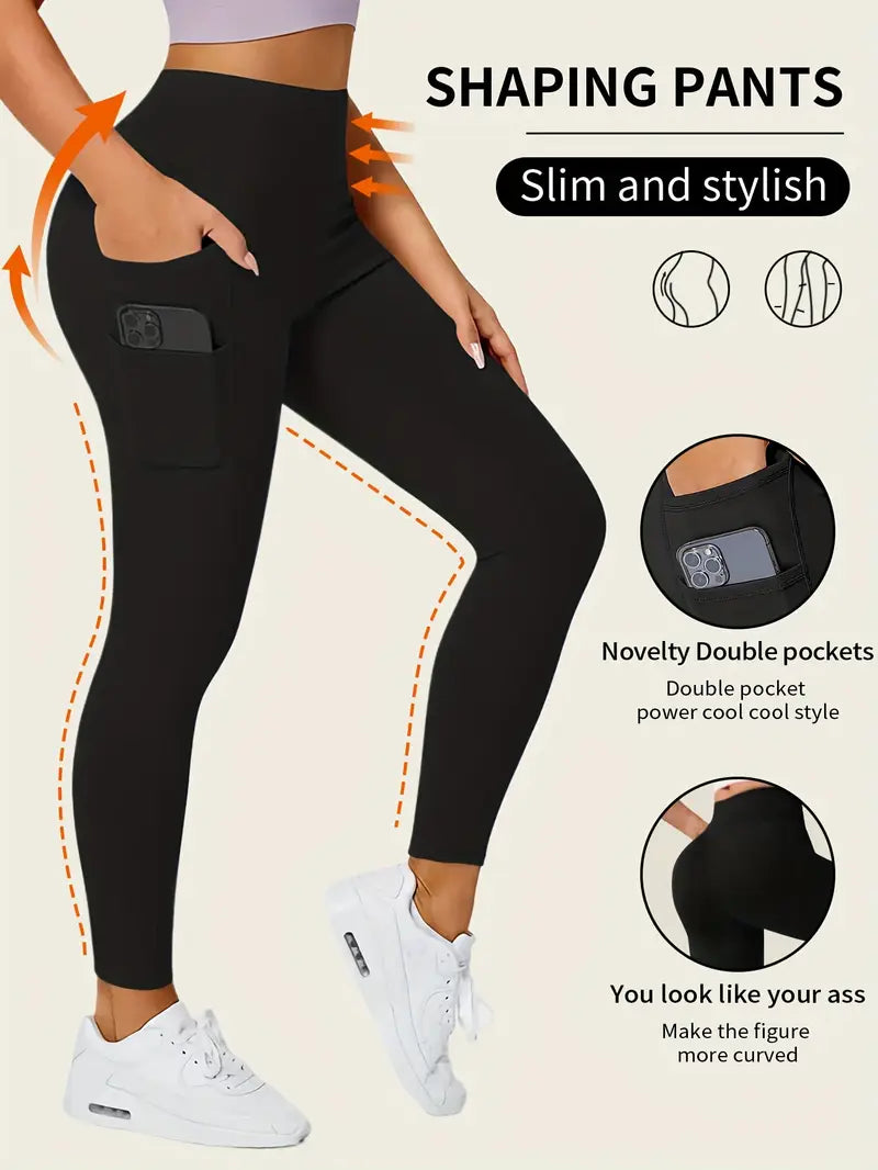 SculptCurve™ High-Waisted Tummy Control Leggings with Smart Side Pockets
