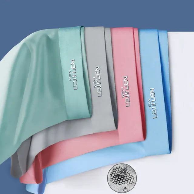 Breathable Ice Silk Boxer Briefs – 4-Pack Set